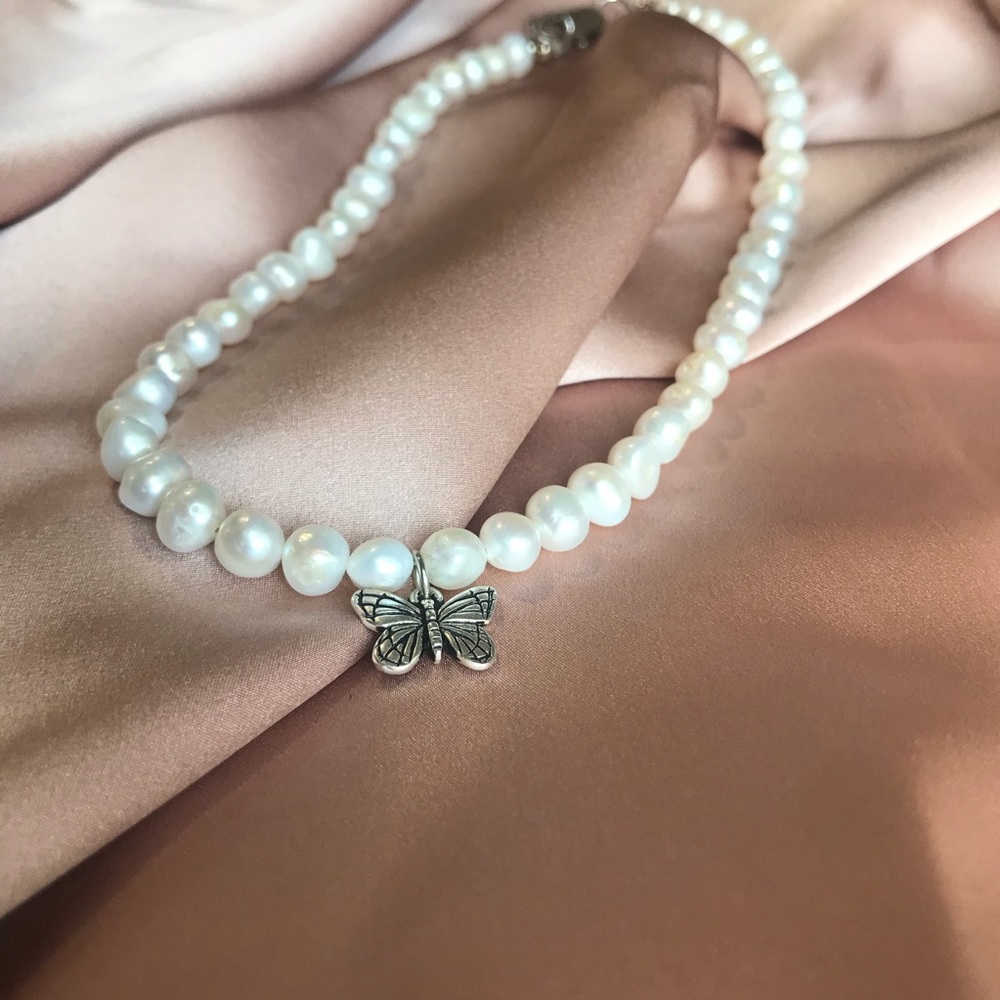 Pearl sterling silver necklace